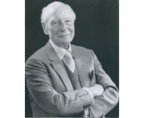 SIR JOHN GIELGUD: 15x12cm photograph authentically signed by the late actor Sir John Gielgud (1904-2000), who is widely regar