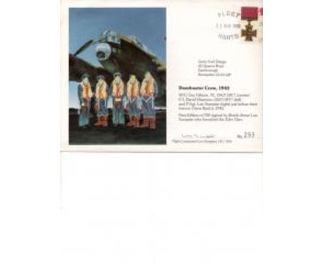 Dambuster Veterans FDC Dambusters 1943 signed Flt Lt David Shannon DSO* DFC* [left] and Bomb Aimer Flt Sgt Len Sumpter DFC DF