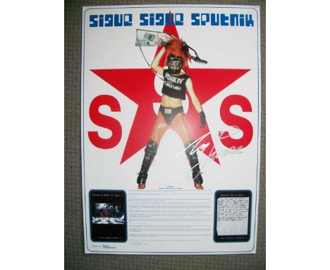 New Wave band Sigue Sigue Spunik signed poster. Stunning limited edition Music Autographs poster of New Wave band Sigue Sigue