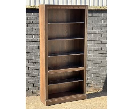 A large Ercol open bookcase/shelving unit. 93x34.5x196.5cm