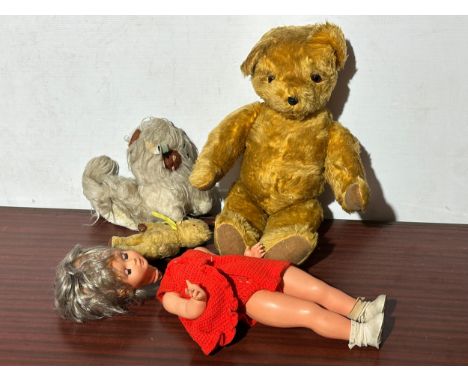 A large vintage Pedigree teddy bear etc