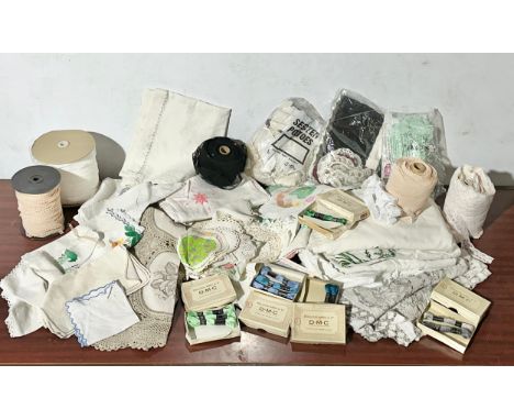A large collection of vintage linen.