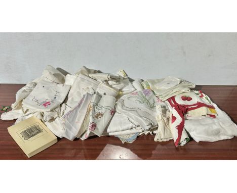 A large quantity of vintage linen.
