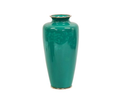 A Japanese Musen Cloisonne Enamel Vase, by Ando Jubei, Taisho or Showa period, of baluster form with everted rim, decorated w