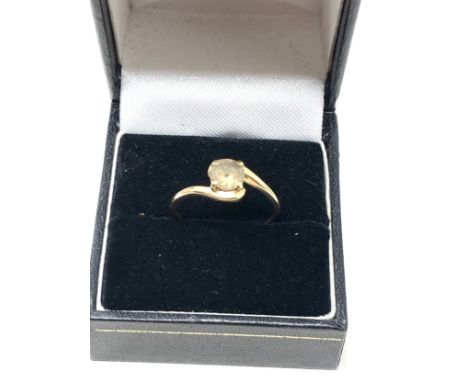 9ct gold chrysoberyl set ring (1.8g) 