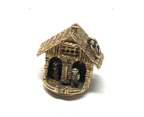 9ct gold vintage rotating couple in house charm (3.4g) 