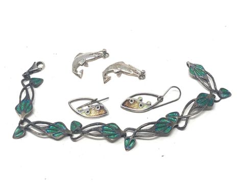 3 x .925 sterling silver celtic jewellery including ola gorie, malcom gray (27g) 