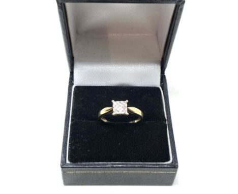 9ct gold diamond ring weight 1.6g 0.15ct diamonds 