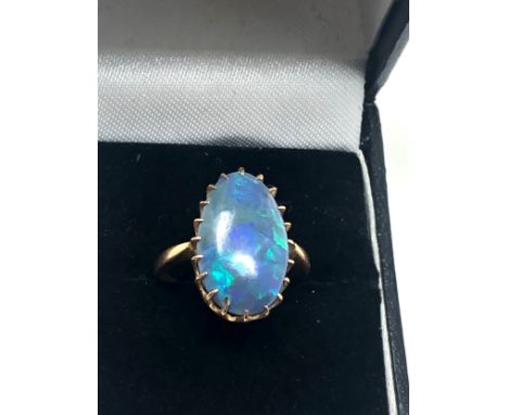 14ct gold vintage opal solitaire cocktail ring (5.3g) 