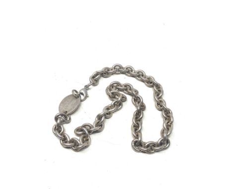 Sterling Silver Jewellery rolo link fashion necklace with engraved panel (83g) 