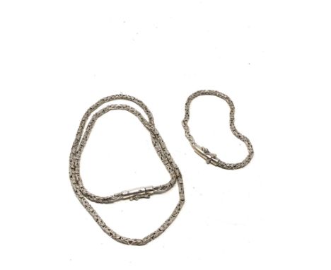 Sterling Silver Jewellery chain &amp; bracelet set (46g) 