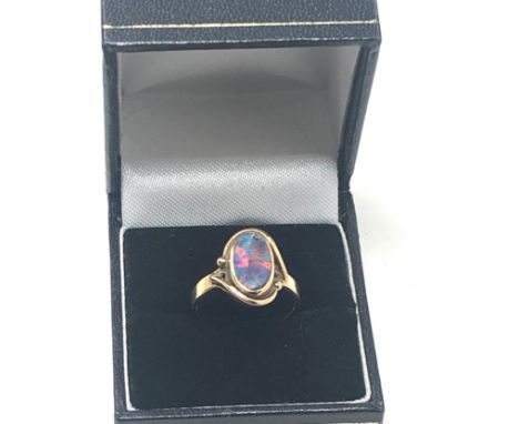 9ct gold vintage opal statement ring (3.3g)  