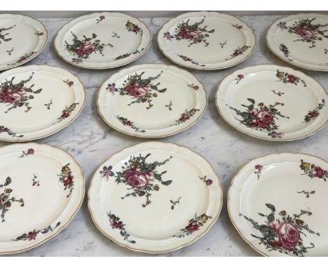 LIMOGES DINNER PLATES, a set of ten, I. Bernardaud & Cie porcelain, Limoges 'Strasbourg' pattern. (10)