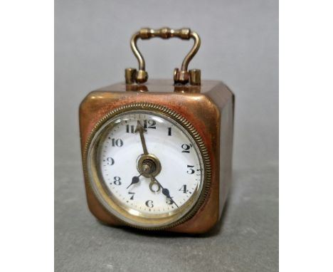A small German brass alarm clock.Condition:- General wear through age and use, Clock untested but hands move ok & alarm hand 