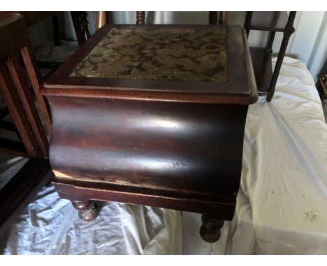 Antique mahogany commode stool 18 x 16 inches 16 tall 