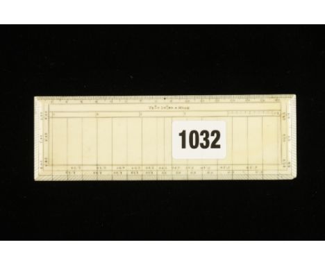 A 6" ivory military sketching protractor by ELLIOTT Bros. London with Scale of Shade for Slopes etc etc, minute chip to one c