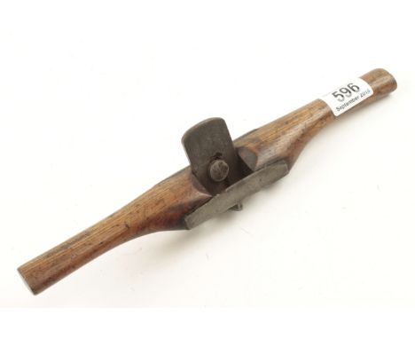 A wheelwright's early L&R iron and ash shave iron made from a file G 