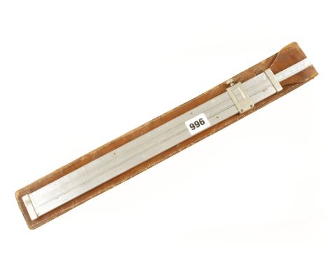 A 16" aluminium slide rule by ASTON & MANDER London dated 1915 with Broad Arrow also with App. Obs. of Fire Mk 5 in orig leat