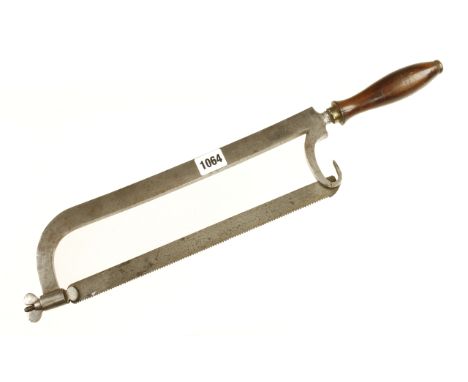 A fine and rare Lancashire pattern hacksaw by HOLTZAPFFEL with 12" blade and lignum handle F