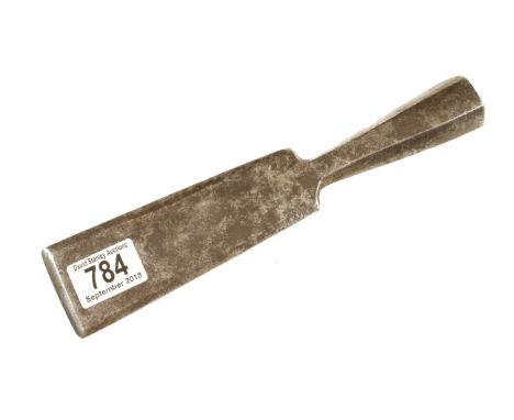 A rare 18c 2 1/8" flared chisel with hexagonal socket G