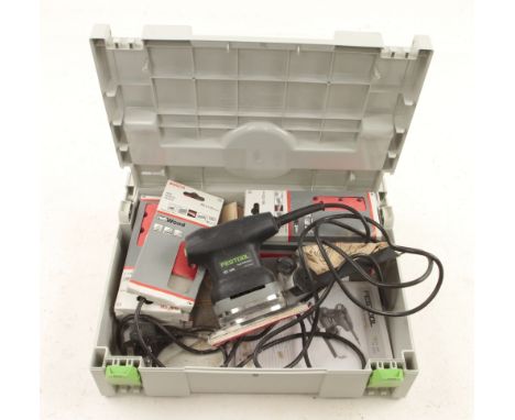 A FESTOOL sander in orig box sanding pads N 