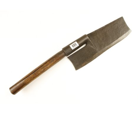 A 19c French coopers R/H side axe by FOUILLOUX with 13" edge G 
