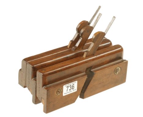  A most unusual set of 3 stick and rebate planes by GLEAVE the rebate section is interchangeable with an ovolo sash plane and