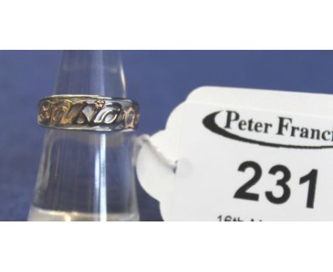 Clogau white metal 'cariad' ring, original box. (B.P. 24% incl. VAT)