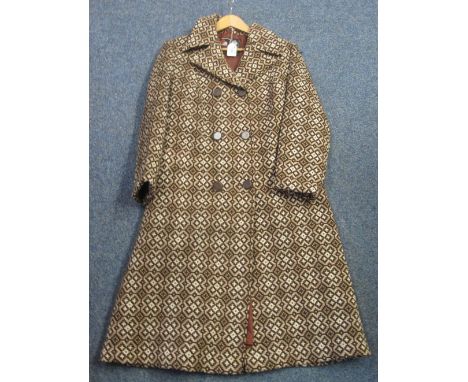 Vintage Welsh woollen tapestry three quarter length coat by Eclipse, pure new wool, woven in Wales.(B.P. 24% incl. VAT)   CON
