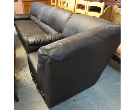 Modern brown leather corner sofa.(B.P. 24% incl. VAT)