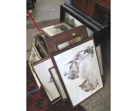 Large collection of framed pictures/prints to include: animals; topographical; hunting related prints etc.(B.P. 24% incl. VAT