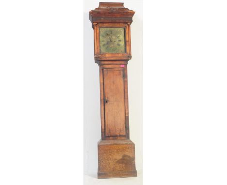 A George III mahogany longcase clock with broken pediment above by 'Benjamin Stretch Bristol', housing an eight day movement 