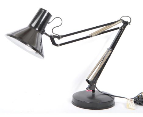 Emmedi - A 1980s Anglepoise desk lamp in black colourway by Emmedi. The lamp with a rotating stem and shade, a push button sw