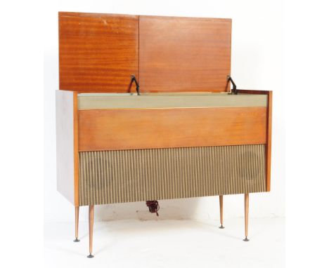 Murphy - A retro mid 20th Century free standing stereogram / radio credenza having a teak and metal case with large speaker f