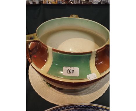 A Large Art Deco Ceramic Jardiniere Together with A Floral Patterned Charger by Cauldon.  