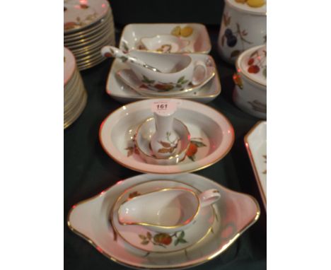 A Collection of Royal Worcester Evesham Dinner Wares to Include Vegetable Tureens, Gravy and Sauce Boats, Pepper Pot, Ladle E