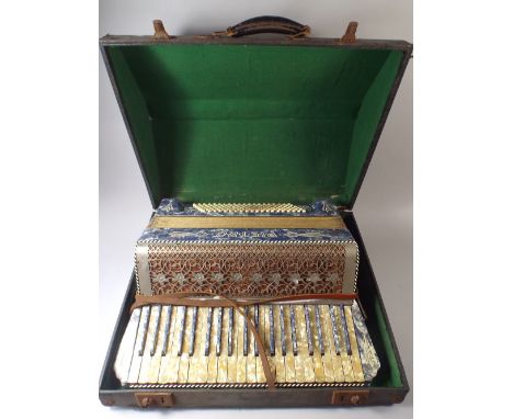 A Cased Pietro Piano Accordion. 