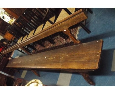A Vintage Long School Bench 335 cm Long.