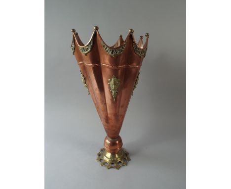 A Copper and Brass Stick Stand in The Form of Umbrella.