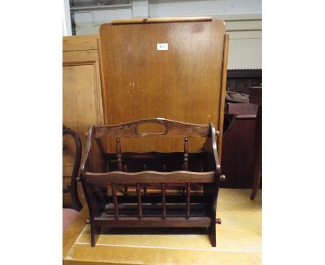 A Magazine Rack and A Table/Fire Screen. 