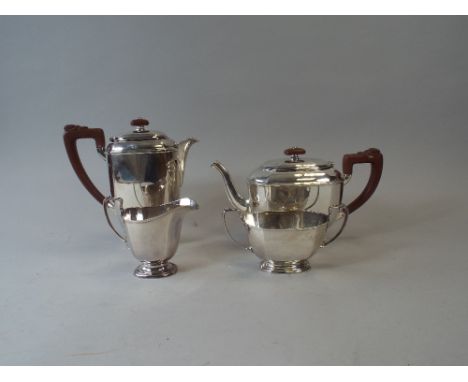 A Silver Four Piece Tea Service, Birmingham 1939, 1371g.