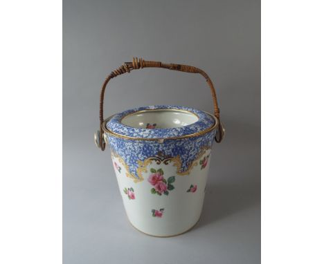 A Late Victorian Floral Decorated Ceramic Pail.