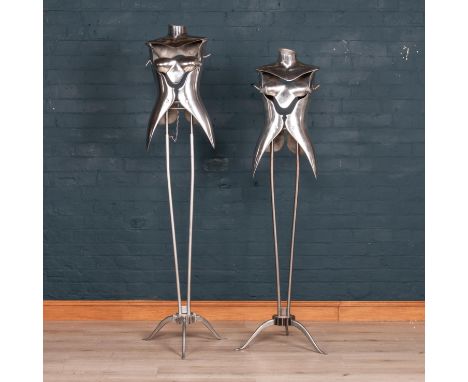 Interior Sculpture:&nbsp;▲ A pair of polished aluminium mannequins designed by Nigel Coates, circa 1990, 170cm and smaller (h