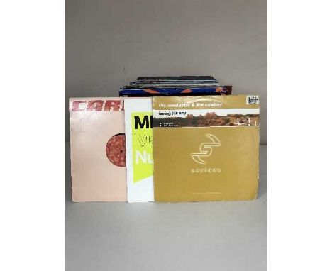 Two boxes of LP records and 12" singles - Rolling Stones, Tremolowes, Fat Boy Slim etc 