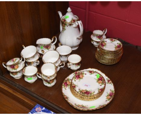 A Royal Albert Old Country Roses tea service predominantly first quality
