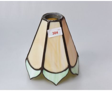 A 1920's leaded and coloured glass light shade