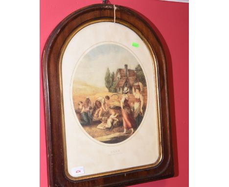 Iulius, coloured print in a parcel gilt frame
