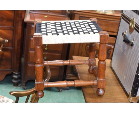 A mahogany framed stool