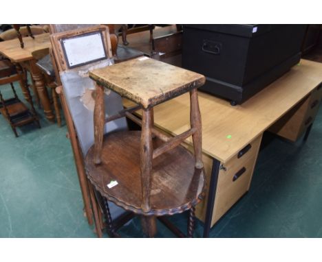 A 19th century oak stool