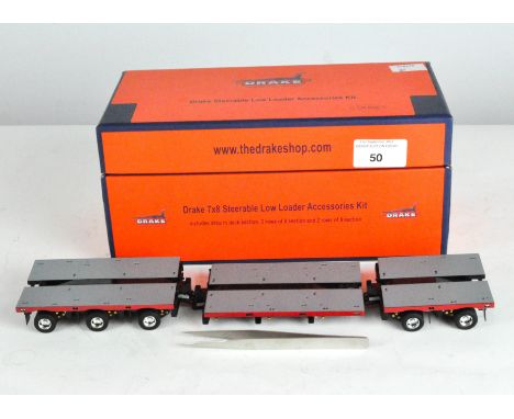 A Drake 1:50 scale Brake 7x8 steerable low loader accessories kit, Z209074A, in original box